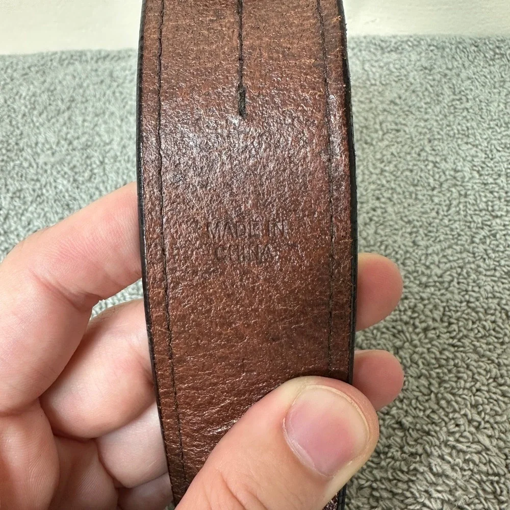 Lauren Ralph Lauren Brown Genuine Leather Belt Brass Buckle 9101441-210